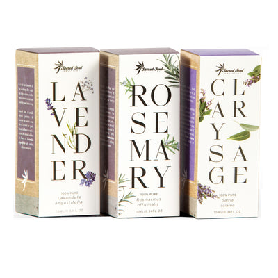 Essential Oils Herby 3 Set - Lavender, Rosemary, Clary Sage - Sacred Soul Holistics